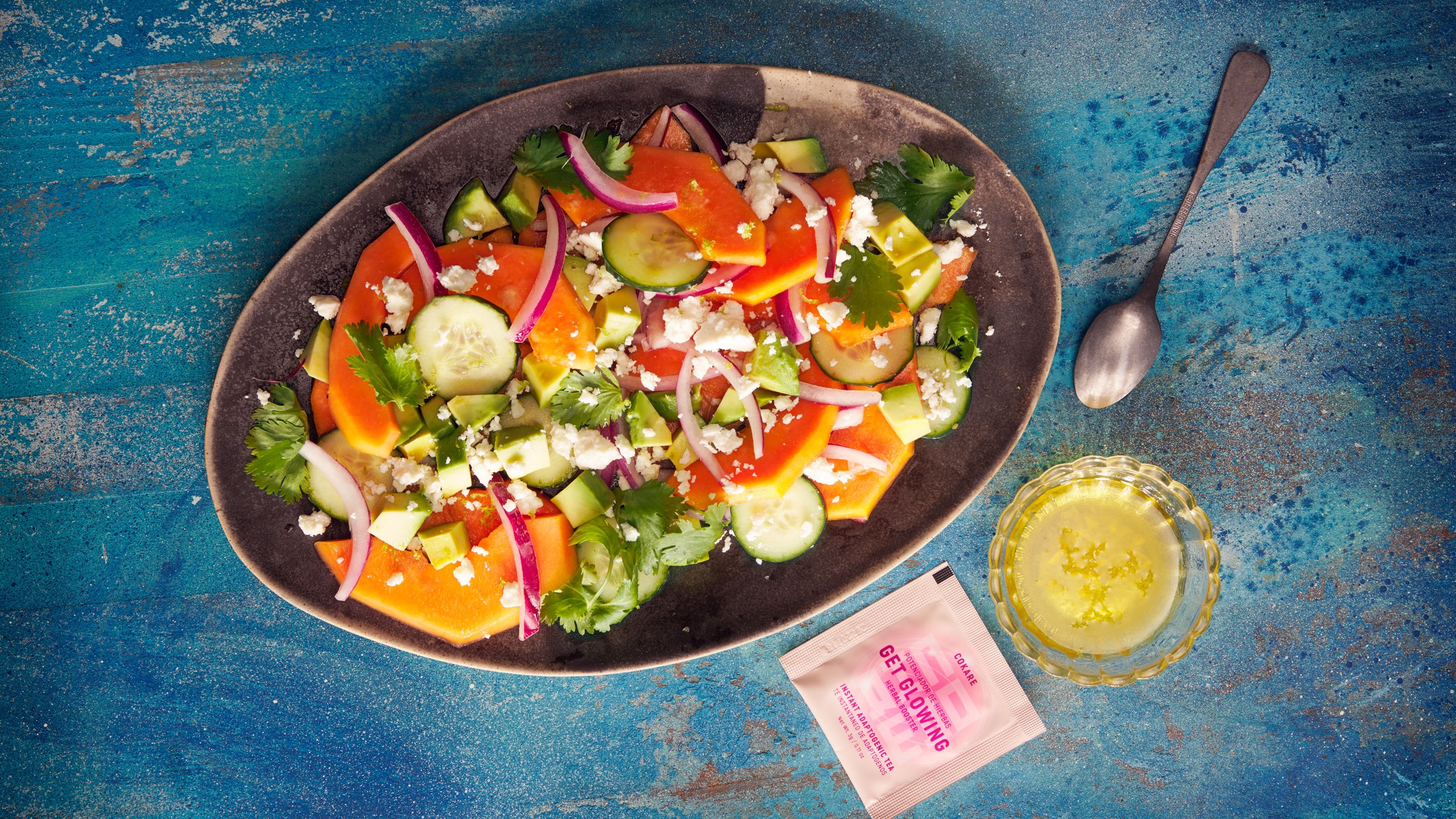 PAPAYA SALAD WITH LIME AND GINGER VINAIGRETTE