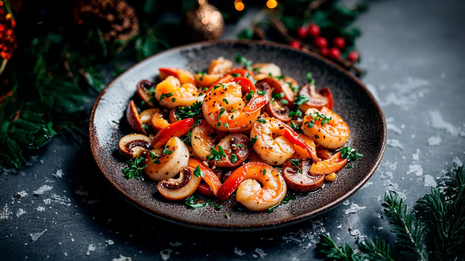 Shrimps with chemoula butter and Elixir Focus